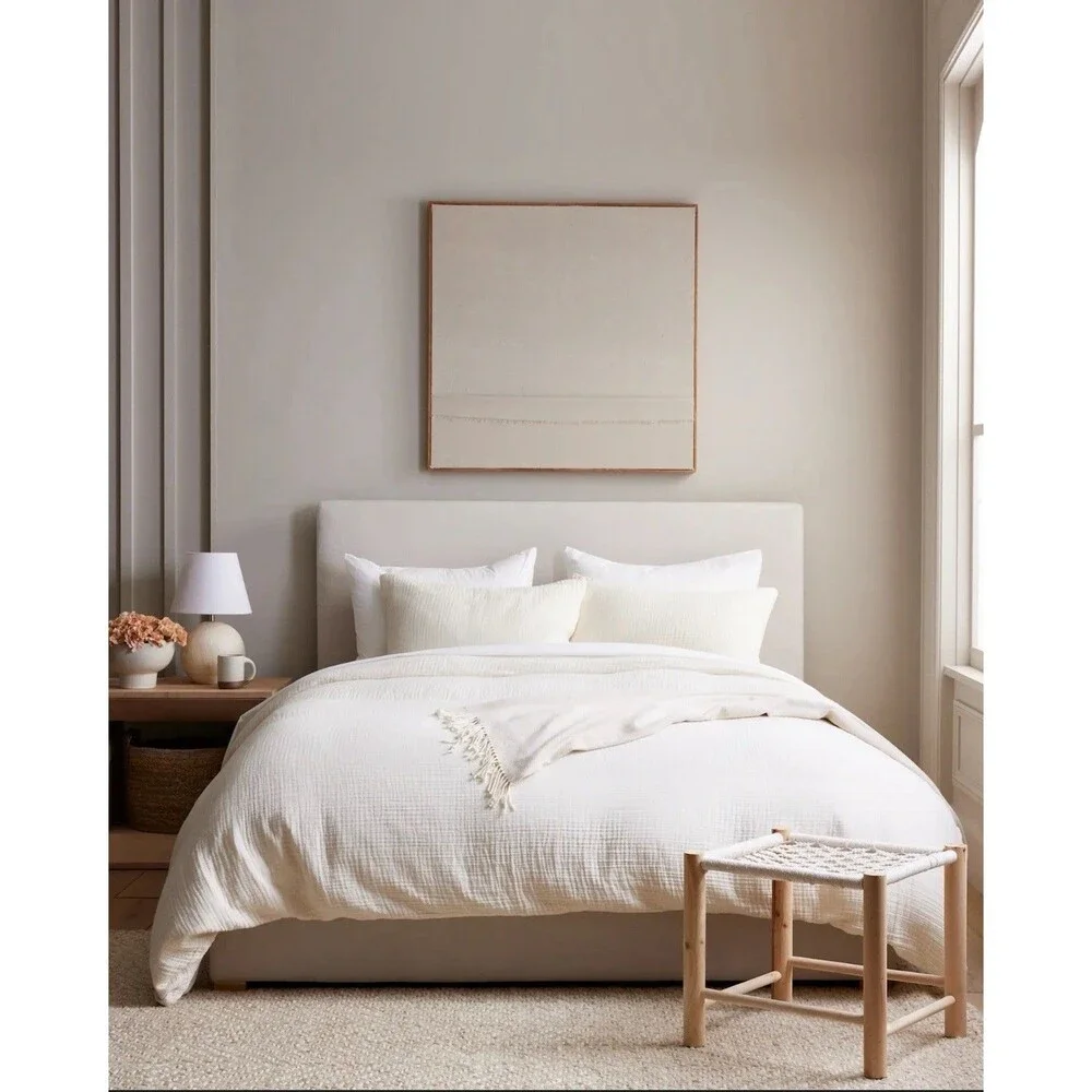 NWT QUINCE AIRY ORGANIC 100% COTTON GAUZE DUVET COVER SET KING CAL K UNDYED $170
